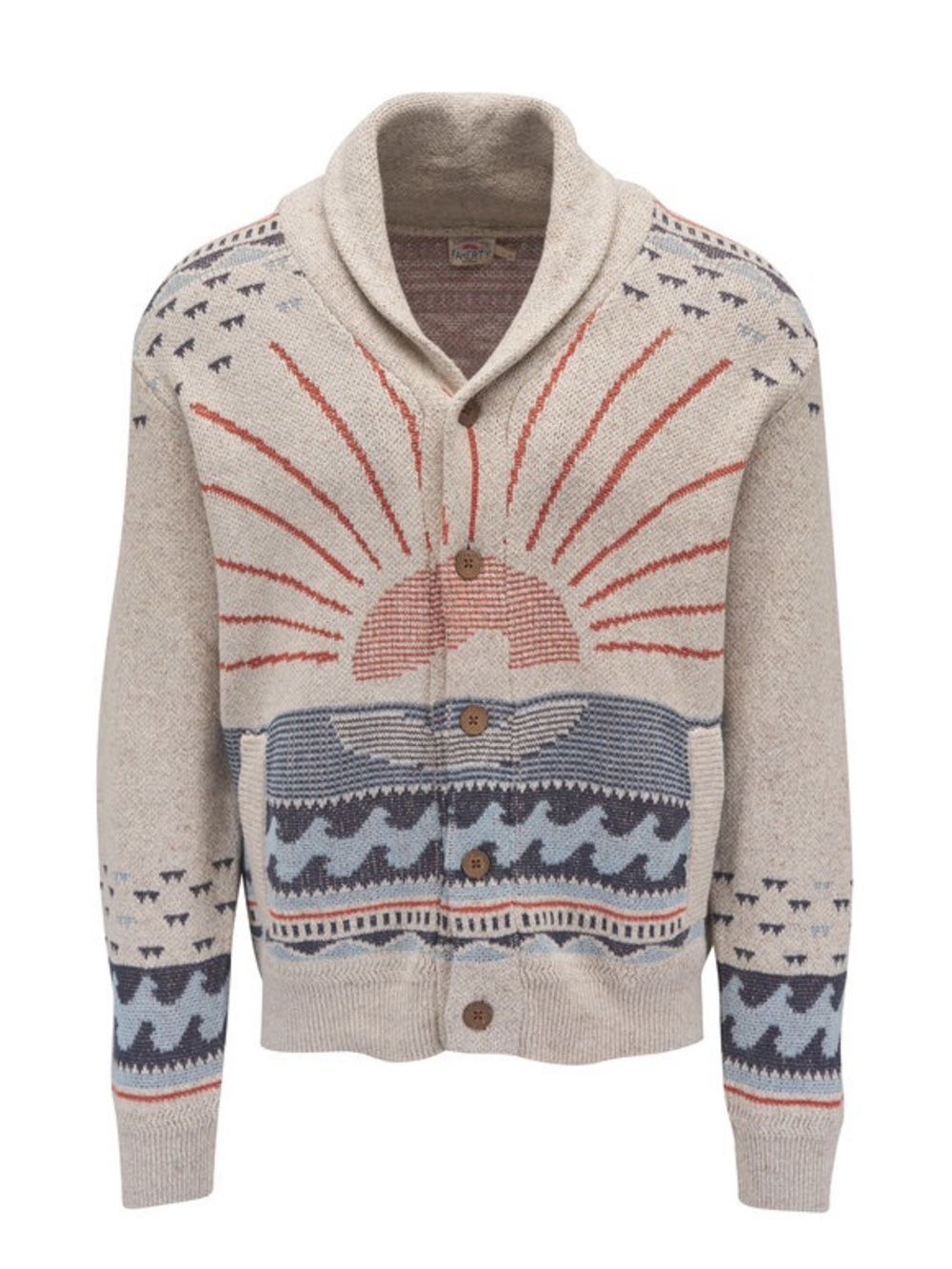 Men’s Faherty Brand Sand Island Cardigan cotton/hemp/cashmere blend szL